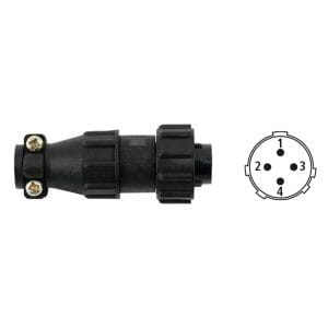 Conector cablu (tată) cu 4 pini (WIG - compatibil Miller, Selco, Aichi, Lincoln)
